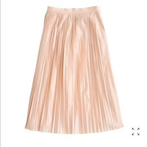 Metallic Pleated Midi Skirt Pink Size 0